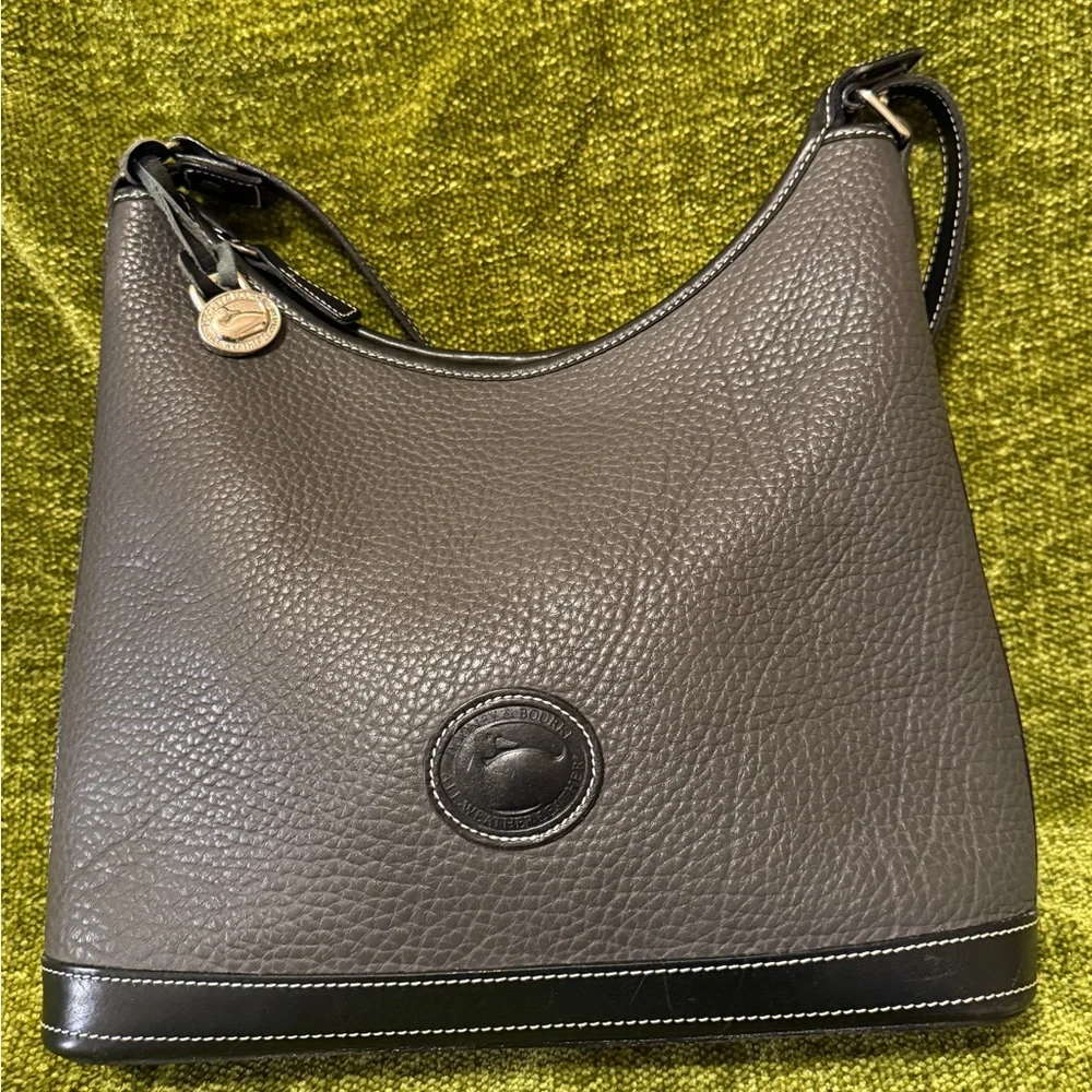 Dooney and Bourke Large Hobo in gray with black trim